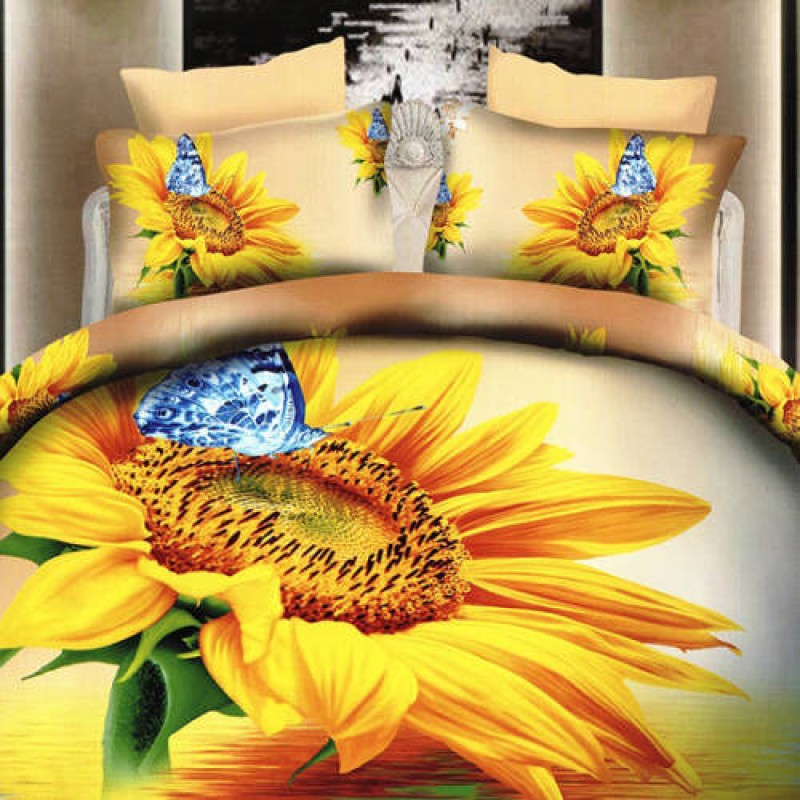 Lenjerie de pat digital print 3D (SUN FLOWER)